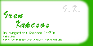 iren kapcsos business card